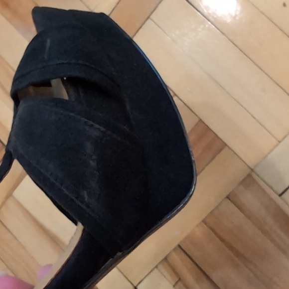 Zara suede platform 5" heel T strap sandals size 38 - Picture 3 of 13
